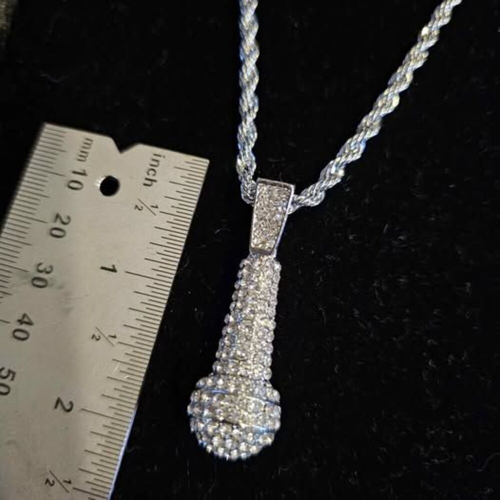 24" Gold Filled rope chain with Microphone CZ Pendant.
